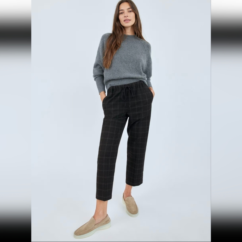 Aritzia Babaton Jimmy Mid Rise Twill Trousers Pants Black Sz XXS